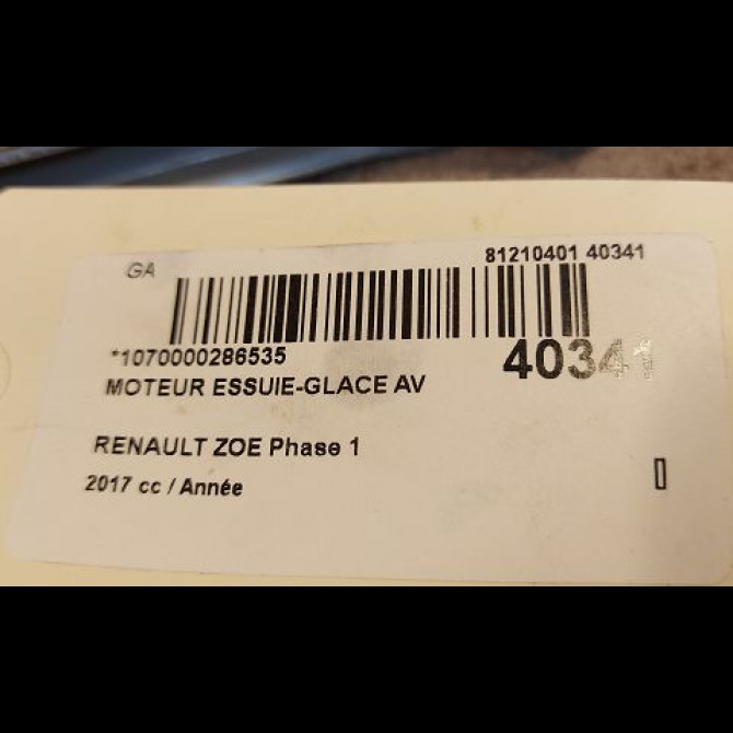 Moteur essuie-glace avant occasion RENAULT ZOE Phase 1 10-2012->... 3