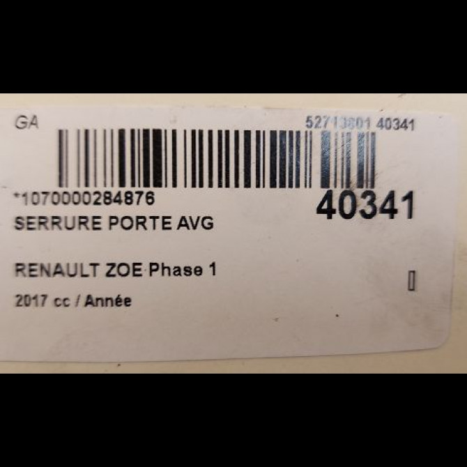Serrure porte avg occasion RENAULT ZOE Phase 1 10-2012->... 4