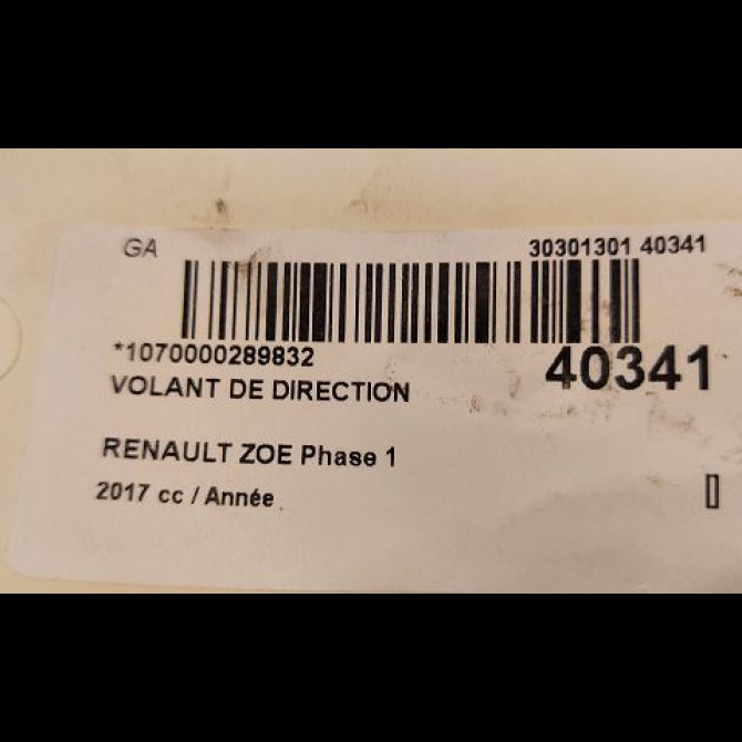 Volant de direction occasion RENAULT ZOE Phase 1 10-2012->... 4