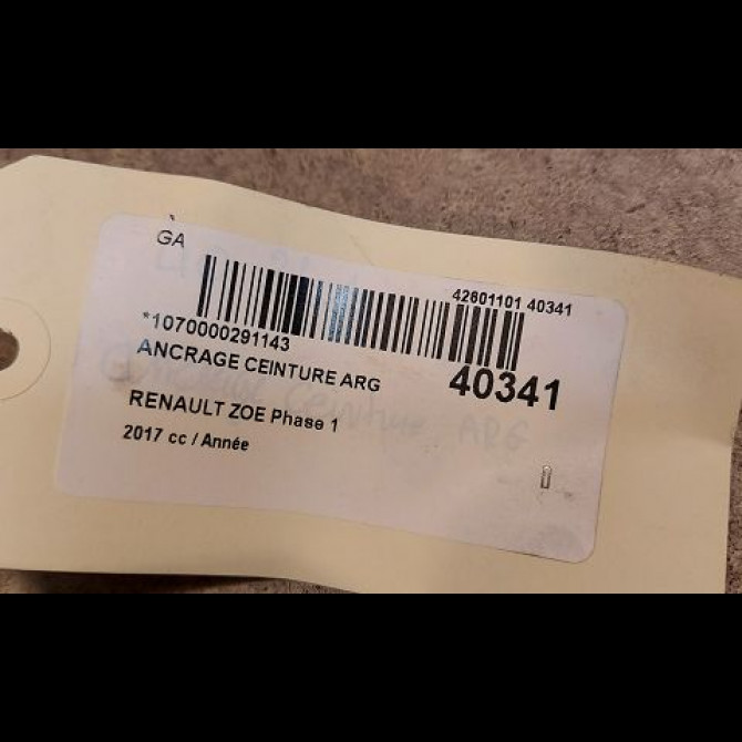 Ancrage ceinture arrière gauche occasion RENAULT ZOE Phase 1 10-2012->... 2