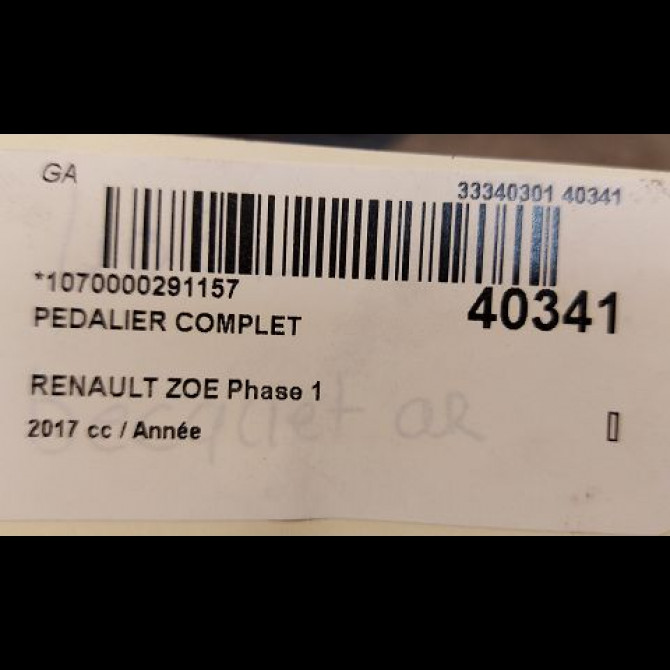 Pedalier complet occasion RENAULT ZOE Phase 1 10-2012->... 2