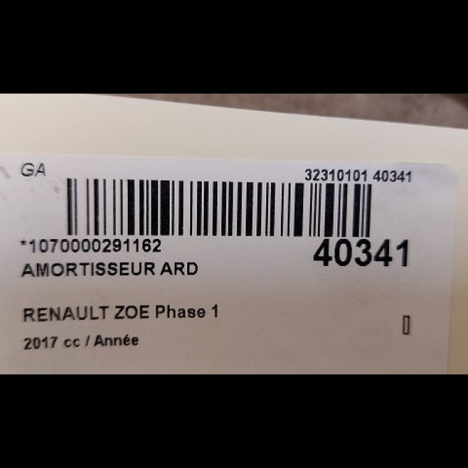 Amortisseur arrière droit occasion RENAULT ZOE Phase 1 10-2012->... 2