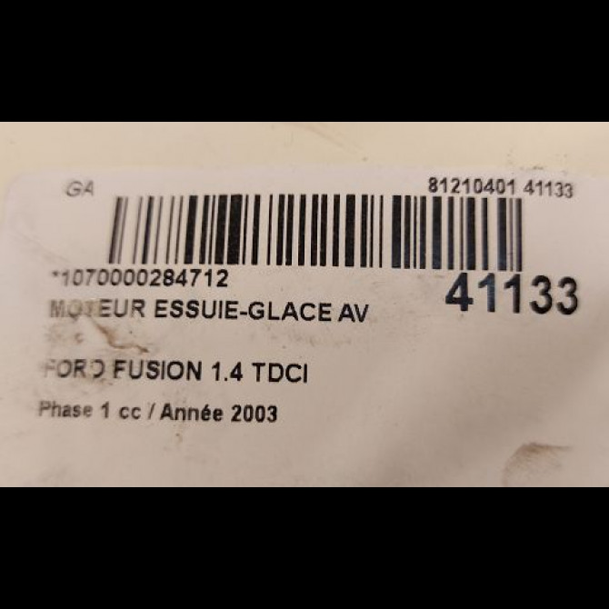Moteur essuie-glace avant occasion FORD FUSION Phase 1 09-2002->10-2005 1.4 TDCI 3