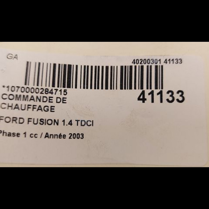 Commande de chauffage occasion FORD FUSION Phase 1 09-2002->10-2005 1.4 TDCI 3