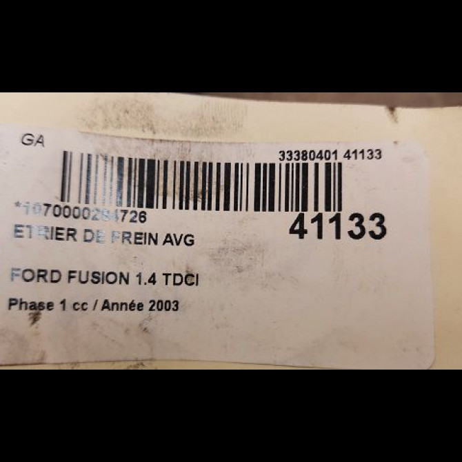 Etrier de frein avant gauche occasion FORD FUSION Phase 1 09-2002->10-2005 1.4 TDCI 3