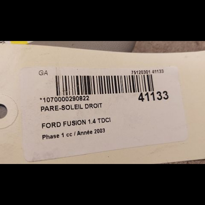 Pare-soleil droit occasion FORD FUSION Phase 1 09-2002->10-2005 1.4 TDCI 3