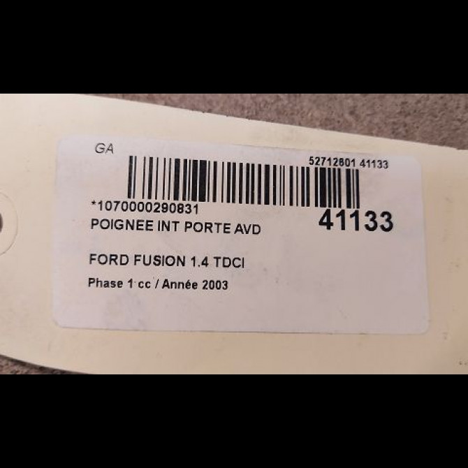 Poignee int porte avd occasion FORD FUSION Phase 1 09-2002->10-2005 1.4 TDCI 2