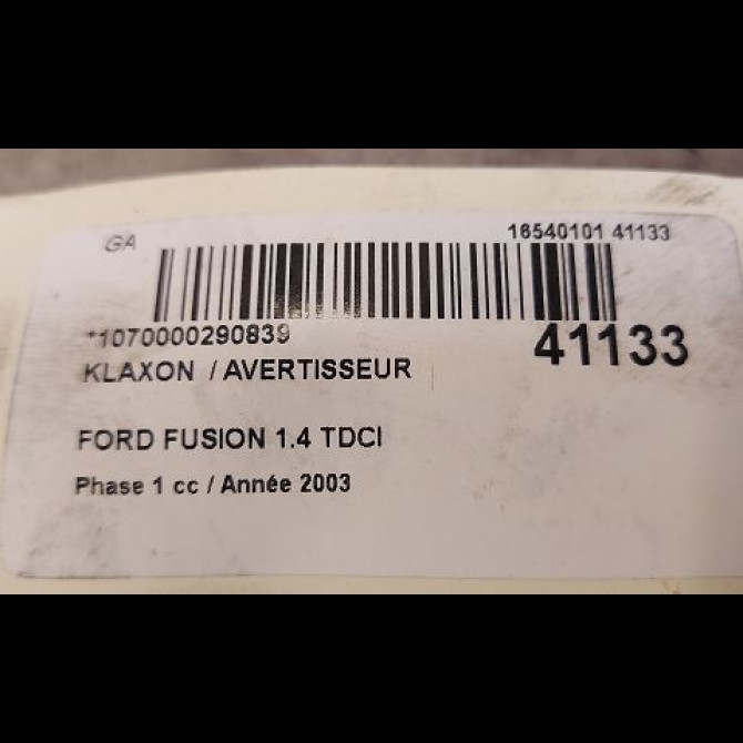 Klaxon  / avertisseur occasion FORD FUSION Phase 1 09-2002->10-2005 1.4 TDCI 3