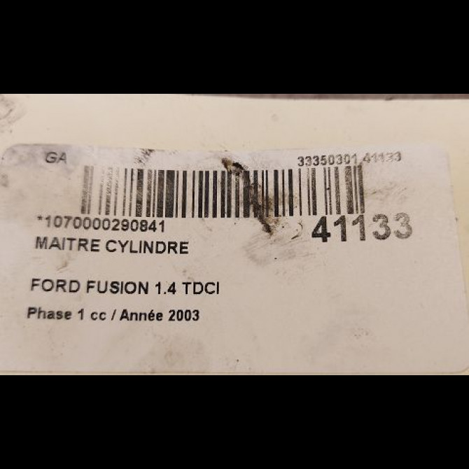 Maitre cylindre occasion FORD FUSION Phase 1 09-2002->10-2005 1.4 TDCI 3