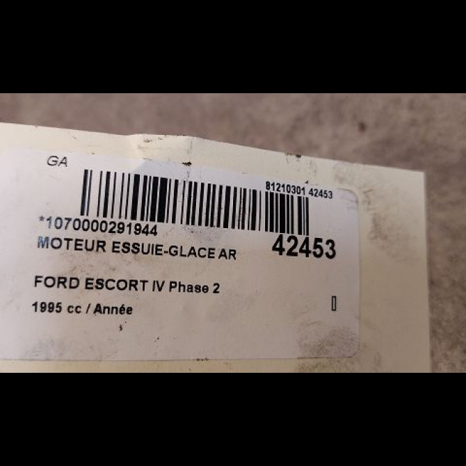 Moteur essuie-glace arrière occasion FORD ESCORT IV Phase 2 10-1992->01-1995 3