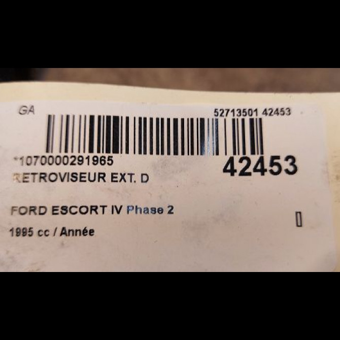 Retroviseur exterieur manuel droit occasion FORD ESCORT IV Phase 2 10-1992->01-1995 3