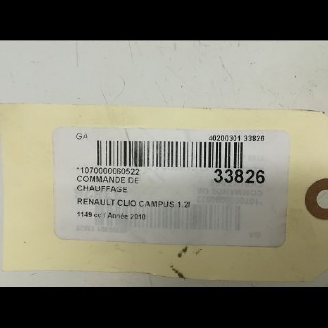 Commande de chauffage occasion RENAULT CLIO CAMPUS II 5