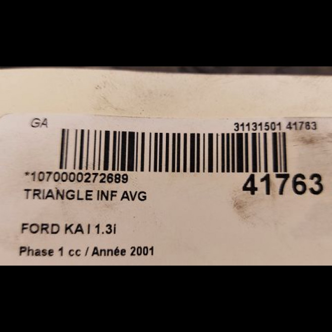 Triangle inf avg occasion FORD KA I Phase 1 10-1996->10-2008 1.3i 1448622 2