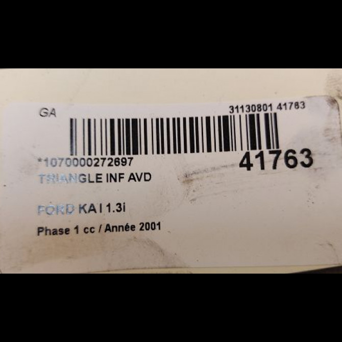 Triangle inf avd occasion FORD KA I Phase 1 10-1996->10-2008 1.3i 1448621 2