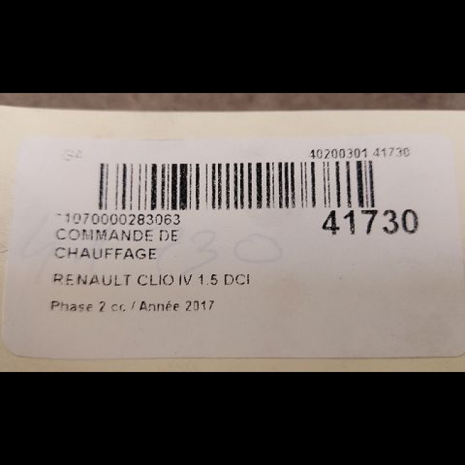 Commande de chauffage occasion RENAULT CLIO IV Phase 2 08-2016->... 1.5 DCI 90ch 3