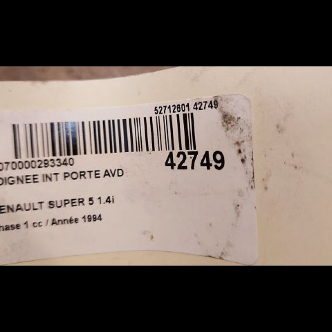 Poignee int porte avd occasion RENAULT SUPER 5 Phase 1 10-1984->12-1996 1.4i 7700758067 2