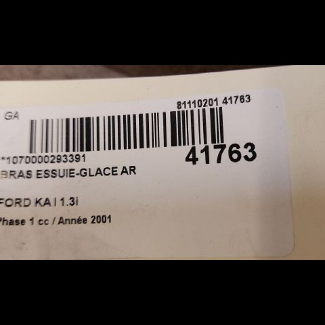 Bras essuie-glace arrière occasion FORD KA I Phase 1 10-1996->10-2008 1.3i 1015716 2