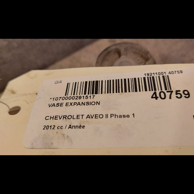 Vase expansion occasion CHEVROLET AVEO II AVEO II Phase 1 2011-06-01->2015-06-30 42609220 3