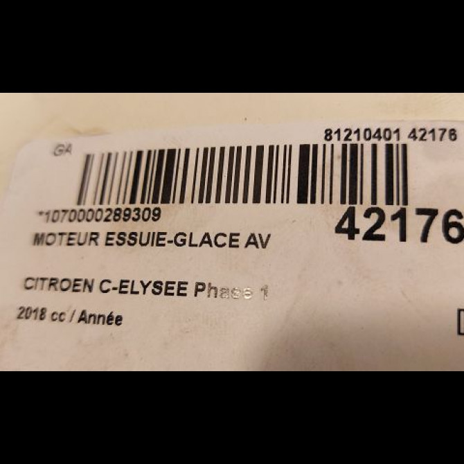 Moteur essuie-glace avant occasion CITROEN C-ELYSEE Phase 1 06-2012->... 9675018280 3