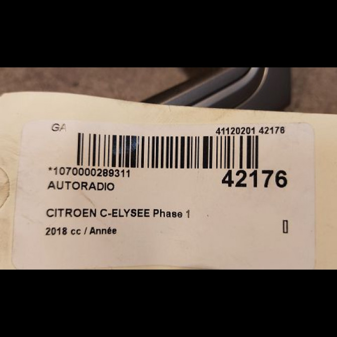 Autoradio occasion CITROEN C-ELYSEE Phase 1 06-2012->... 1613994580 4