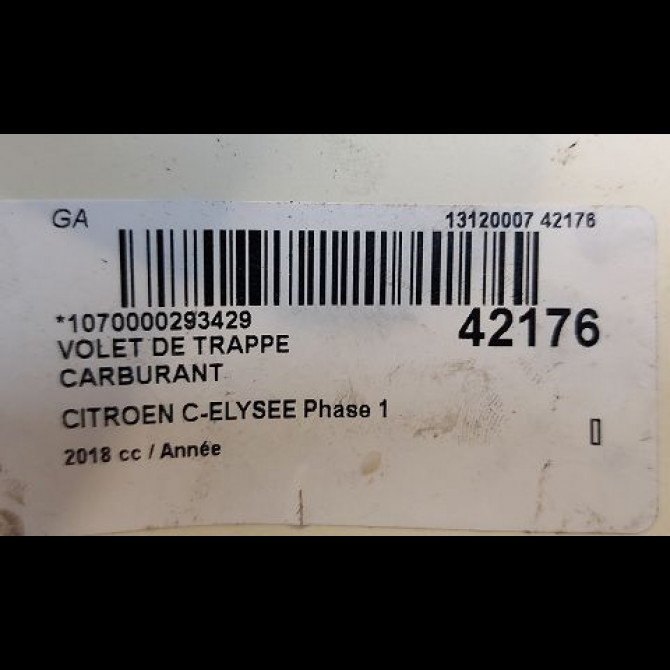 Volet de trappe carburant occasion CITROEN C-ELYSEE Phase 1 06-2012->... 9677571580 3