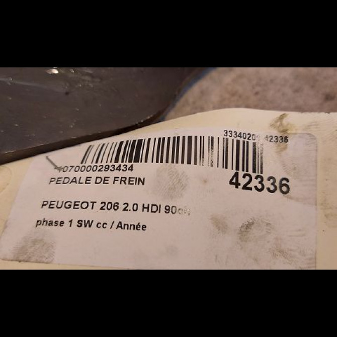 Pedale de frein occasion PEUGEOT 206 206 phase 1 SW 2002-06-01->2006-12-31 2.0 HDI 90ch 2