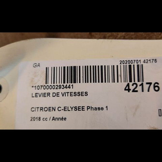 Levier de vitesses occasion CITROEN C-ELYSEE Phase 1 06-2012->... 9837816580 3