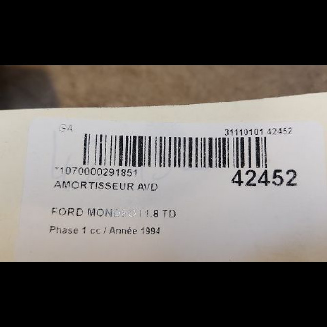 Amortisseur avant droit occasion FORD MONDEO I Phase 1 01-1993->09-1996 1.8 TD 2