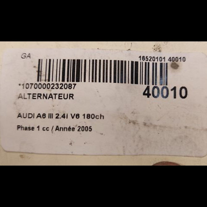 Alternateur occasion AUDI A6 III Phase 1 05-2004->10-2008 2.4i V6 180ch 6E903016KX 4