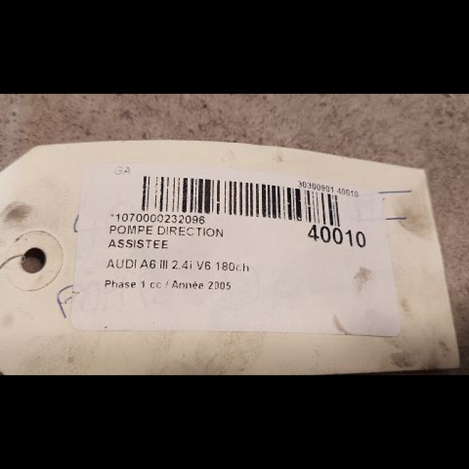 Pompe direction assistee occasion AUDI A6 III Phase 1 05-2004->10-2008 2.4i V6 180ch 4F0145155H 4