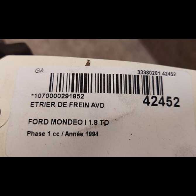 Etrier de frein avant droit occasion FORD MONDEO I Phase 1 01-1993->09-1996 1.8 TD 3