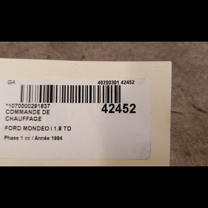 Commande de chauffage occasion FORD MONDEO I Phase 1 01-1993->09-1996 1.8 TD 3