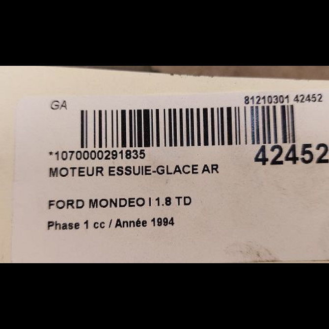 Moteur essuie-glace arrière occasion FORD MONDEO I Phase 1 01-1993->09-1996 1.8 TD 3