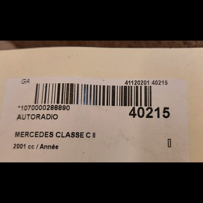 Autoradio occasion MERCEDES CLASSE C II Phase 1 05-2000->03-2004 203820178680 3