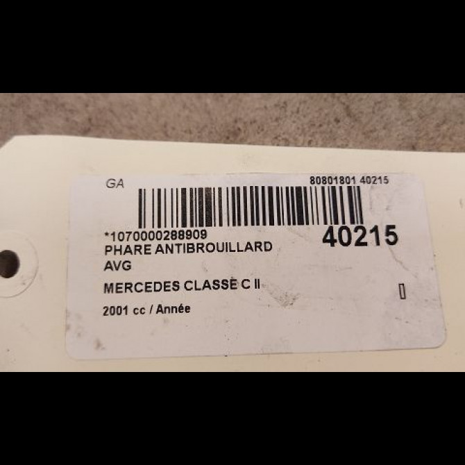 Phare antibrouillard avant gauche occasion MERCEDES CLASSE C II Phase 1 05-2000->03-2004 2158200556 3