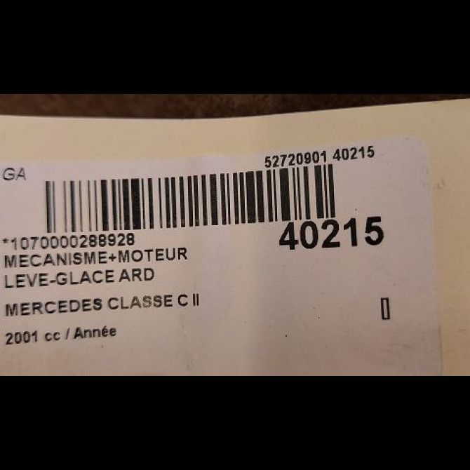 Mecanisme+moteur leve-glace ard occasion MERCEDES CLASSE C II Phase 1 05-2000->03-2004 2037300446 3