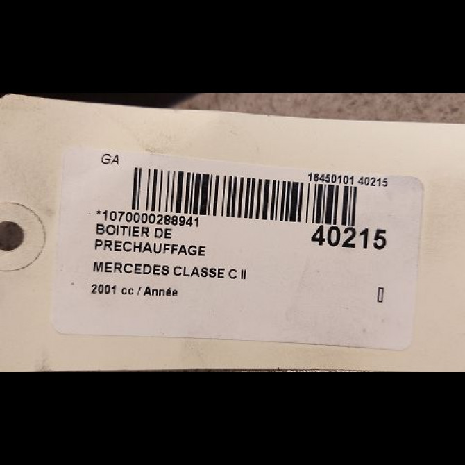 Boitier de préchauffage occasion MERCEDES CLASSE C II Phase 1 05-2000->03-2004 6489000000 4