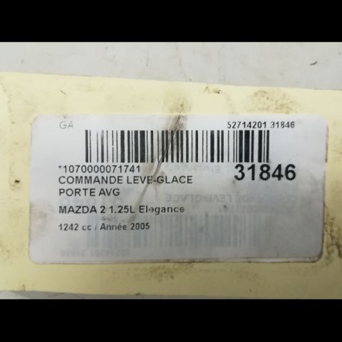 Commande lève-glace porte avant gauche occasion MAZDA MAZDA 2 I Phase 1 03-2003->09-2007 1.25 4
