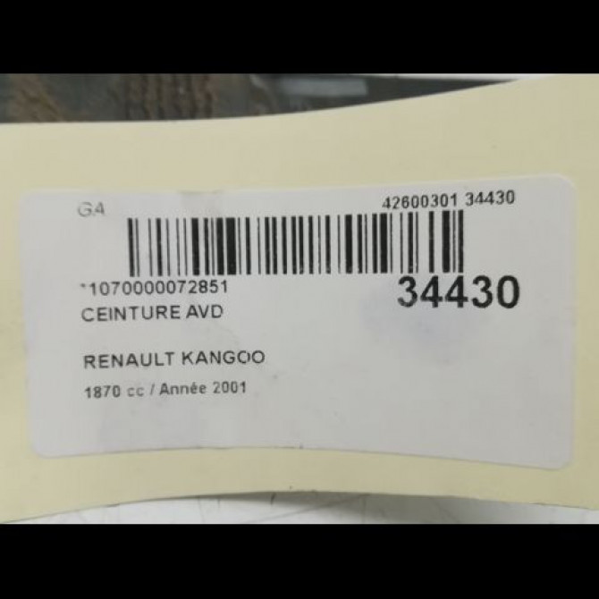 Ceinture avant droite occasion RENAULT KANGOO I Phase 1 09-1997->06-2003 1.9 D 8200739961 4