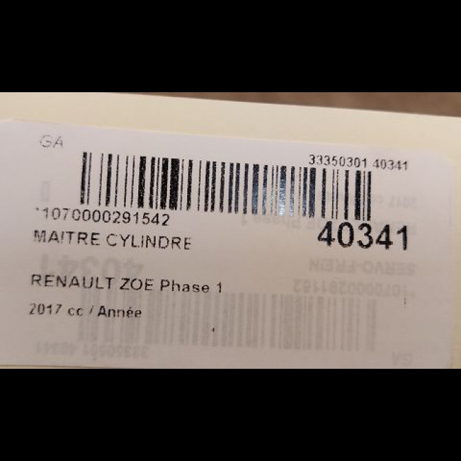 Maitre cylindre occasion RENAULT ZOE Phase 1 10-2012->... 3