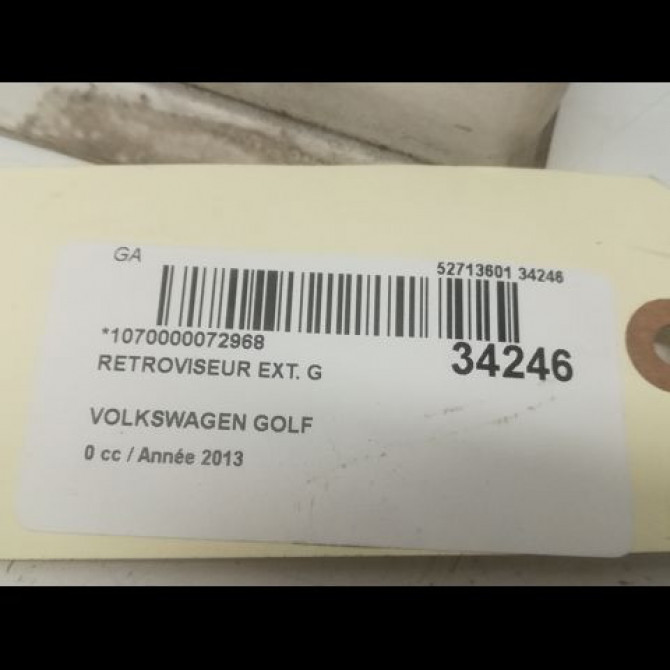 Retroviseur exterieur gauche occasion VOLKSWAGEN GOLF III Phase 1 01-1992->12-1997 1.9 TD 1H1857507A01C 3