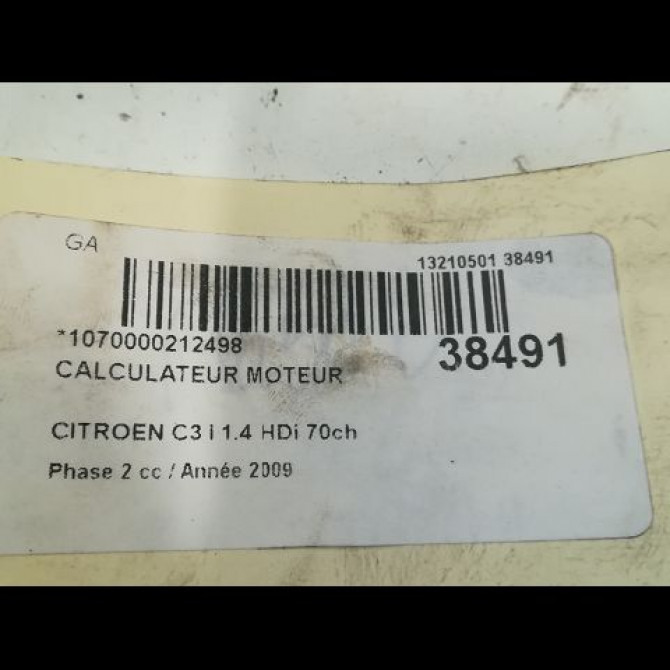 Calculateur moteur occasion CITROEN C3 I Phase 2 10-2005->12-2010 1.4 HDi 70ch 6