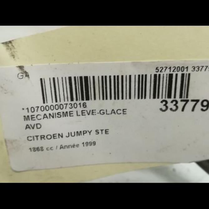 Mécanisme lève-glace avant droit occasion CITROEN JUMPY I Phase 1 09-1995->12-2003 1.9 D 9222N7 5
