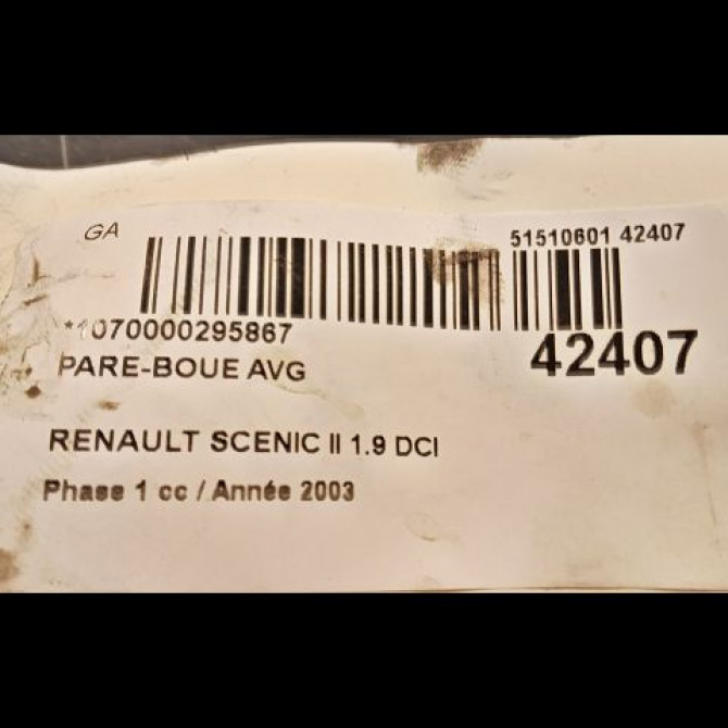 Pare-boue avant gauche occasion RENAULT SCENIC II Phase 1 03-2004->09-2006 1.9 DCI 120ch 8200136725 2