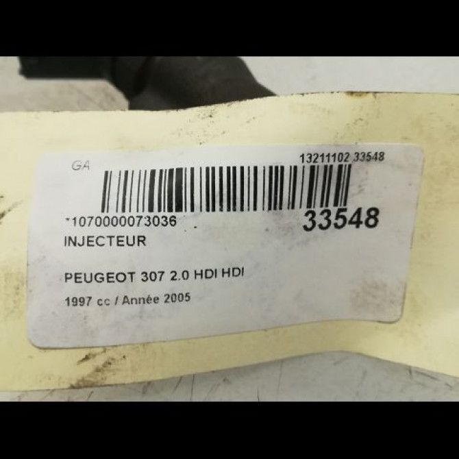 Injecteur occasion PEUGEOT 307 Phase 1 04-2001->06-2005 1.4 HDI 8v 70ch 1980H9 4
