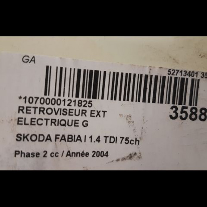 Retroviseur exterieur electrique gauche occasion SKODA FABIA I Phase 2 09-2004->05-2007 1.4 TDI 75ch 6Y1857501BNGRU 3