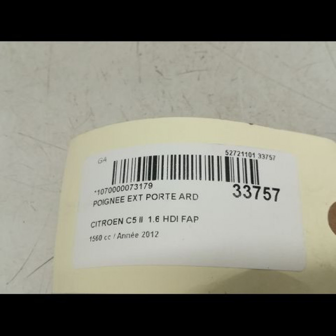 Poignee ext porte ard occasion CITROEN C5 II Phase 1 04-2008->... 1.6 HDi 110ch 9101HS 3