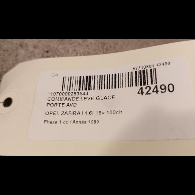 Commande lève-glace porte avant droite occasion OPEL ZAFIRA I Phase 1 03-1999->07-2005 1.6i 16v 100ch 9100299 3