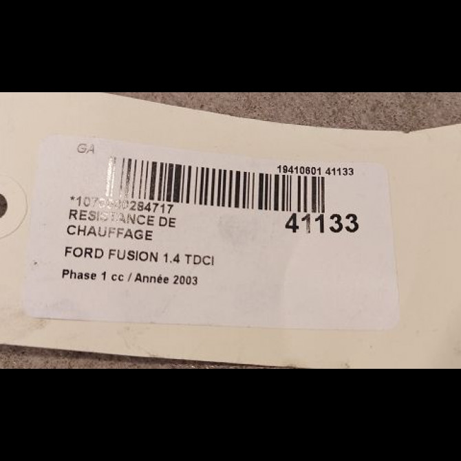 Resistance de chauffage occasion FORD FUSION Phase 1 09-2002->10-2005 1.4 TDCI 3