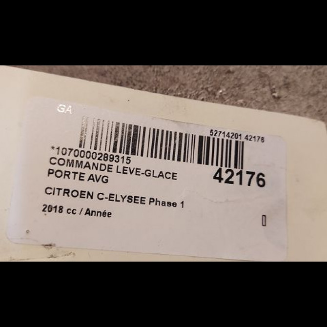Commande lève-glace porte avant gauche occasion CITROEN C-ELYSEE Phase 1 06-2012->... 96657927ZD 3
